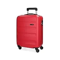 roll road flex valise trolley cabine rouge 38x54x20 cms rigide abs serrure à combinaison 35l 2,5kgs 4 roues bagage à main
