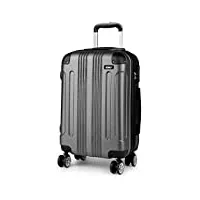 kono bagages à coque dure en abs léger valise gris 4 roues spinner business trip trolley(65cm)