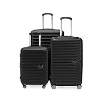 hauptstadtkoffer mitte - lot de 3 valises - valise bagage à main 55 cm, valise moyenne 68 cm + grande valise de voyage 77 cm, coque rigide abs, tsa, noir