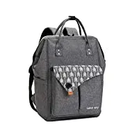 lekesky sac à dos ordinateur portable femme 15.6 pouces, elegant antivol imperméable sac a dos pc portable pour college loisir voyage affaires, gris/noir