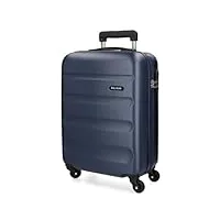 roll road flex valise trolley cabine bleu 38x54x20 cms rigide abs serrure à combinaison 35l 2,5kgs 4 roues bagage à main
