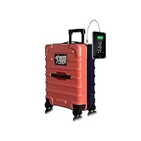tokyoto valise bagage cabine trolley rigide 55x40x20 cm ryanair easyjet enfant petite sac de voyage modèle coral/blue (valise prête à charger les portables) luggage coral blue