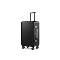 tuplus valise de voyage valise aluminium à 4 roulettes valise grande rigide valise cabine avec serrure tsa, série core (noir, 72 x 43.5 x 26.5 cm/63l)