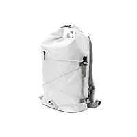 iamrunbox spin bag - sac à dos roll top de voyage, 100% imperméable avec poche antivol, pour ordinateur portable - 18l (blanc)