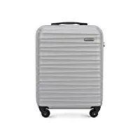 wittchen valise de voyage bagage à main valise cabine valise rigide en abs avec 4 roulettes pivotantes serrure à combinaison poignée télescopique groove line taille s gris