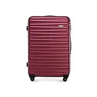 wittchen valise de voyage bagage à main valise cabine valise rigide en abs avec 4 roulettes pivotantes serrure à combinaison poignée télescopique groove line taille l bourgogne