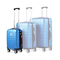 monzana® valise rigide exopack bleu taille m serrure tsa 4 roues 360° poignée télescopique plastique abs voyage avion