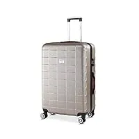 monzana® valise rigide exopack champagne taille xl serrure tsa 4 roues 360° poignée télescopique plastique abs voyage avion