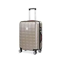 monzana® valise rigide exopack champagne taille l serrure tsa 4 roues 360° poignée télescopique plastique abs voyage avion
