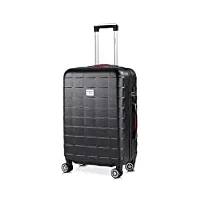 monzana® valise rigide exopack noir taille l serrure tsa 4 roues 360° poignée télescopique plastique abs voyage avion