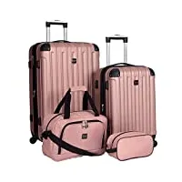 travelers club ensemble de 4 valises midtown, rose gold, 4-piece set, midtown hardside lot de 4 valises de voyage