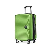 hauptstadtkoffer mitte - lot de 3 valises - valise bagage à main 55 cm, valise moyenne 68 cm + grande valise de voyage 77 cm, coque rigide abs, tsa, pomme verte