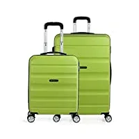 itaca - valises. lot de valise rigides 4 roulettes - valise grande taille, valise soute avion, bagages pour voyages.ensemble valise voyage. verrouillage à combinaison t71617, pistache