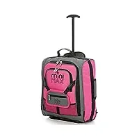 set de minimax valise de voyage à roulettes avec poche avant pour jouets/poupées/ours en peluche, rosé inim xam, bagage cabine