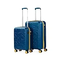 lois - valises. lot de valise rigides 4 roulettes - valise grande taille, valise soute avion, bagages pour voyages.ensemble valise voyage. verrouillage à combinaison 171115, bleu