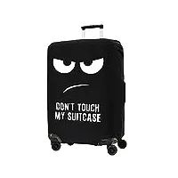 kwmobile housse de valise en tissu taille valise (xl) - protection souple pour bagage - housse universelle élastique - blanc-noir