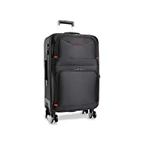 hlxb grande capacité valise bagages trolley,spinner flexible,tissu oxford haute densité, avec port usb rechargeable,violet, marron, noir