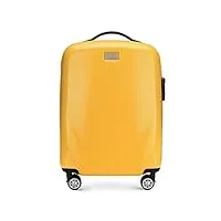 wittchen pc ultra light bagages à main valise trolley valise de voyage valise cabine en polycarbonate quatre roulettes serrure à combinaison tsa manche télescopique en aluminium taille s jaune