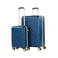 lois - valises. lot de valise rigides 4 roulettes - valise grande taille, valise soute avion, bagages pour voyages.ensemble valise voyage. verrouillage à combinaison 171117, bleu
