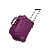 le sac de voyage à main de chariot a roulé la valise à main de bagage de main met en sac des dames avec le poids léger de vacances de roues fengming (color : purple, size : 54 * 30 * 35cm)