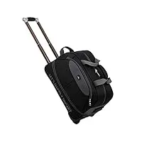 sac de trolley fourre-tout de week-end de vacances bagages à main à roues fengming (color : black, size : 48 * 28 * 30cm)