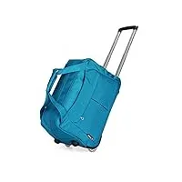 bagages de voyage à roues bleues grande capacité transportable sur courte distance trolley bag homme et femme sac de voyage bagage pliage de l'eau fengming (color : blue, size : 54 * 30 * 35cm)