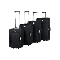 signn lot de 4 valises de voyage en tissu m/l/xl/xxl noir noir lot de 4