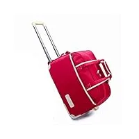 bagages à main de week-end, sac de chariot de voyage holdall, roulant des dames unisexe fengming (color : pink, size : 47 * 26 * 29cm)