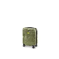 crash baggage - stripe cabin, valise rigide en polycarbonate avec rayures en relief, bagage à main, trolley dimensions 55 x 40 x 22 cm, capacité 36 litres, couleur olive