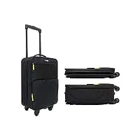 travel ready bagage de cabine pliable à 4 roues fabriqué en polyester ripstop haute résistance. approuvé pour toutes les grandes compagnies aériennes