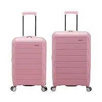 traveler's choice pagosa valise rigide et extensible à roulettes pivotantes indestructibles, rose, 2-piece set (22/26), pagosa valise rigide et extensible à roulettes pivotantes indestructibles