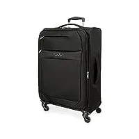 roll road royce valise grande noir 48x76x29 cms souple polyester serrure à combinaison 93l 2,9kgs 4 roues extensible