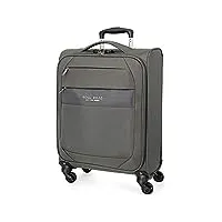 roll road royce valise trolley cabine gris 40x55x20 cms souple polyester serrure à combinaison 39l 2,1kgs 4 roues bagage à main
