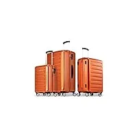 probeetle by eminent set de bagages voyager ix (2ème génération) set 3 valises rigides et légères 4 roues doubles et silencieuses serrure tsa orange