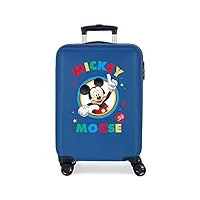 disney circle mickey valise trolley cabine bleu 37x55x20 cms rigide abs serrure à combinaison 34l 2,6kgs 4 roues doubles bagage à main