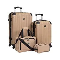 travelers club midtown lot de 4 valises, peau, 4 pc set, ensemble de 4 pièces