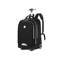 myalq Étanche sac à dos trolley 2-en-1 sac à dos à roulettes valise enfant bagage voyage 48 x 32 x 21 cm, 18 litres, noir