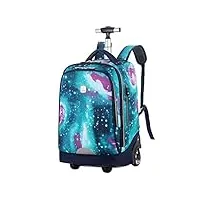 myalq bagage cabine 2-en-1 sac à dos à roulettes à dos enfant imperméable nylon cartable 48 x 32 x 21 cm, vert