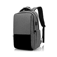 sac à dos ordinateur portable sac à dos homme antivol sac a dos pc portable 15,6" pour voyage/affaire/collège-gris