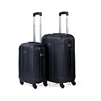 itaca - valises. lot de valise rigides 4 roulettes - valise grande taille, valise soute avion, bagages pour voyages.ensemble valise voyage. verrouillage à combinaison 771115, noir