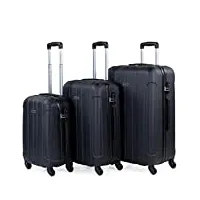 itaca - valises. lot de valise rigides 4 roulettes - valise grande taille, valise soute avion, bagages pour voyages.ensemble valise voyage. verrouillage à combinaison 771100, noir