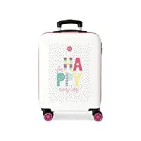 enso be happy valise trolley cabine rose 38x55x20 cms rigide abs serrure à combinaison 34l 2,6kgs 4 roues doubles bagage à main