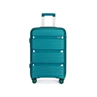 kono valise cabine bagages cabine 55x40x21cm rigide petite valise de voyage en polypropylène avec 4 roulettes e serrure tsa, turquoise