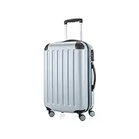 hauptstadtkoffer - spree - bagages cabine à main, valise rigide, trolley, abs, tsa, extra léger, extensible, 4 roues, 55 cm, 42 l, bleu piscine