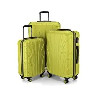 suitline - set de 3 valise bagages rigide, (s, m, l), bleu piscine