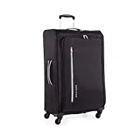 pierre cardin valise cion souple avec roues résistantes | valise télescopique avec sangles de rangement cl610m noir/gris grand