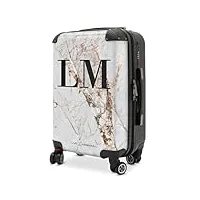 valise personnalisable avec nom de marbre - serrure tsa avec 4 roues marbre craquelé. cabin (56cm)