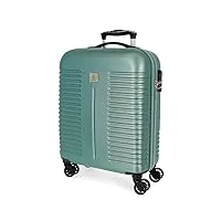 roll road india valise trolley cabine vert 40x55x20 cms rigide abs serrure à combinaison 37l 2,5kgs 4 roues doubles bagage à main, turquoise