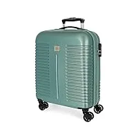 roll road india valise trolley cabine vert 40x55x20 cms rigide abs serrure à combinaison 37l 2,6kgs 4 roues doubles extensible bagage à main, turquoise