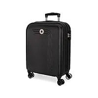 movom riga valise trolley cabine noir 40x55x20 cms rigide abs serrure à combinaison 37l 2,8kgs 4 roues doubles bagage à main